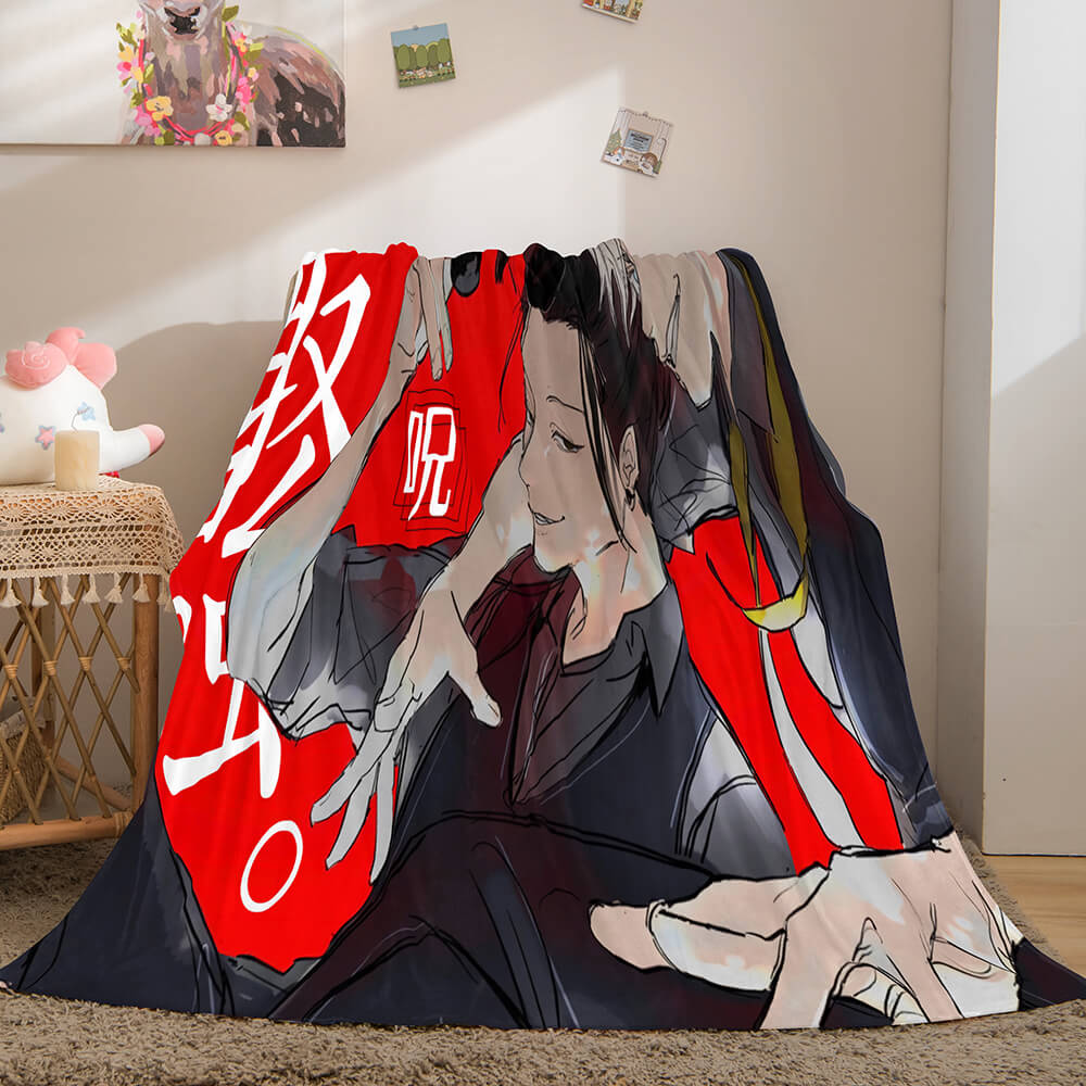 Anime Jujutsu Kaisen Flannel Throw Cosplay Blanket (Online Order Only)