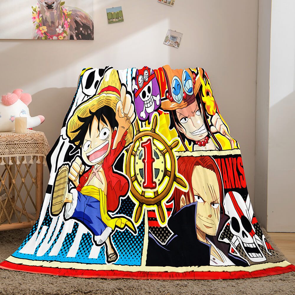 Anime ONE PIECE Cosplay Flannel Blanket Fleece Throw Blanket Sets (Online Order Only)