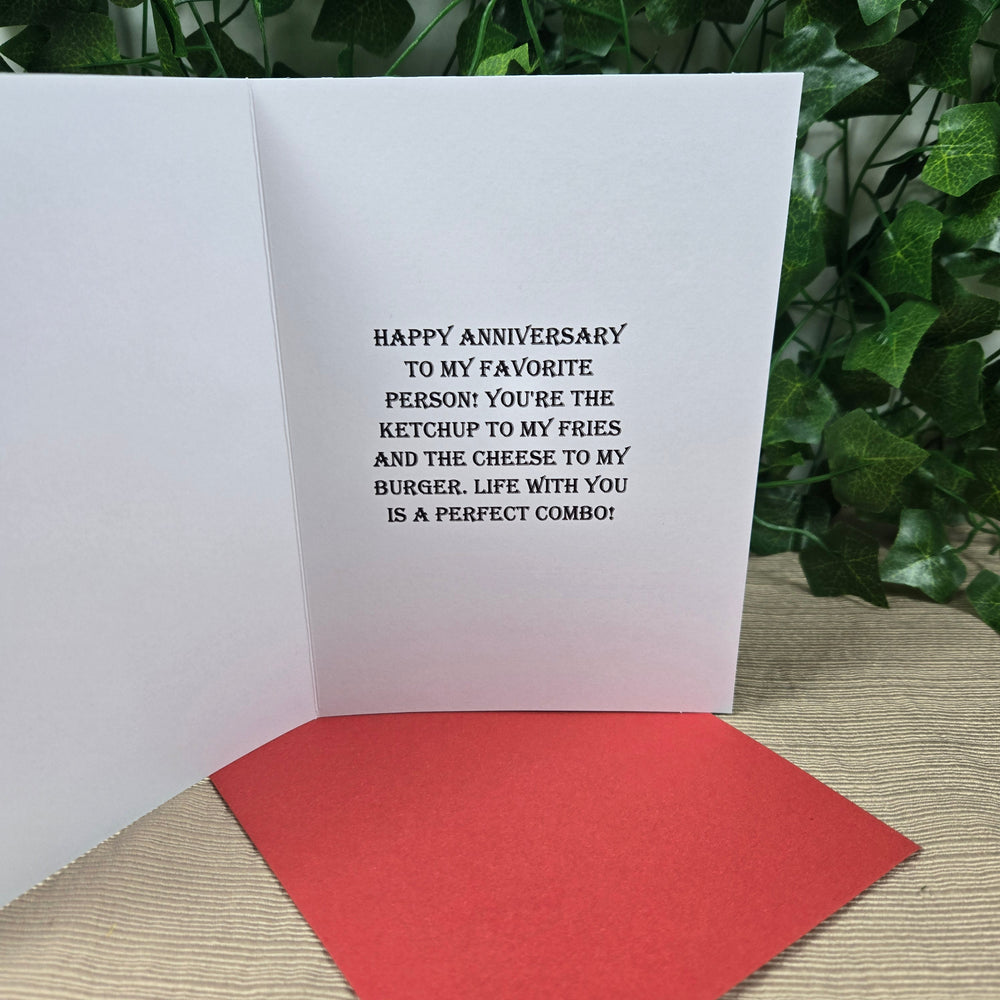 Burger and Fries Anniversary Card (ONLINE ORDER ONLY)