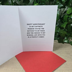 Burger and Fries Anniversary Card (ONLINE ORDER ONLY)