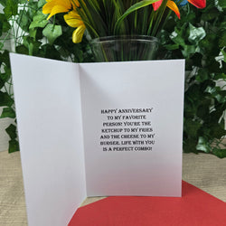 Burger and Fries Anniversary Card (ONLINE ORDER ONLY)