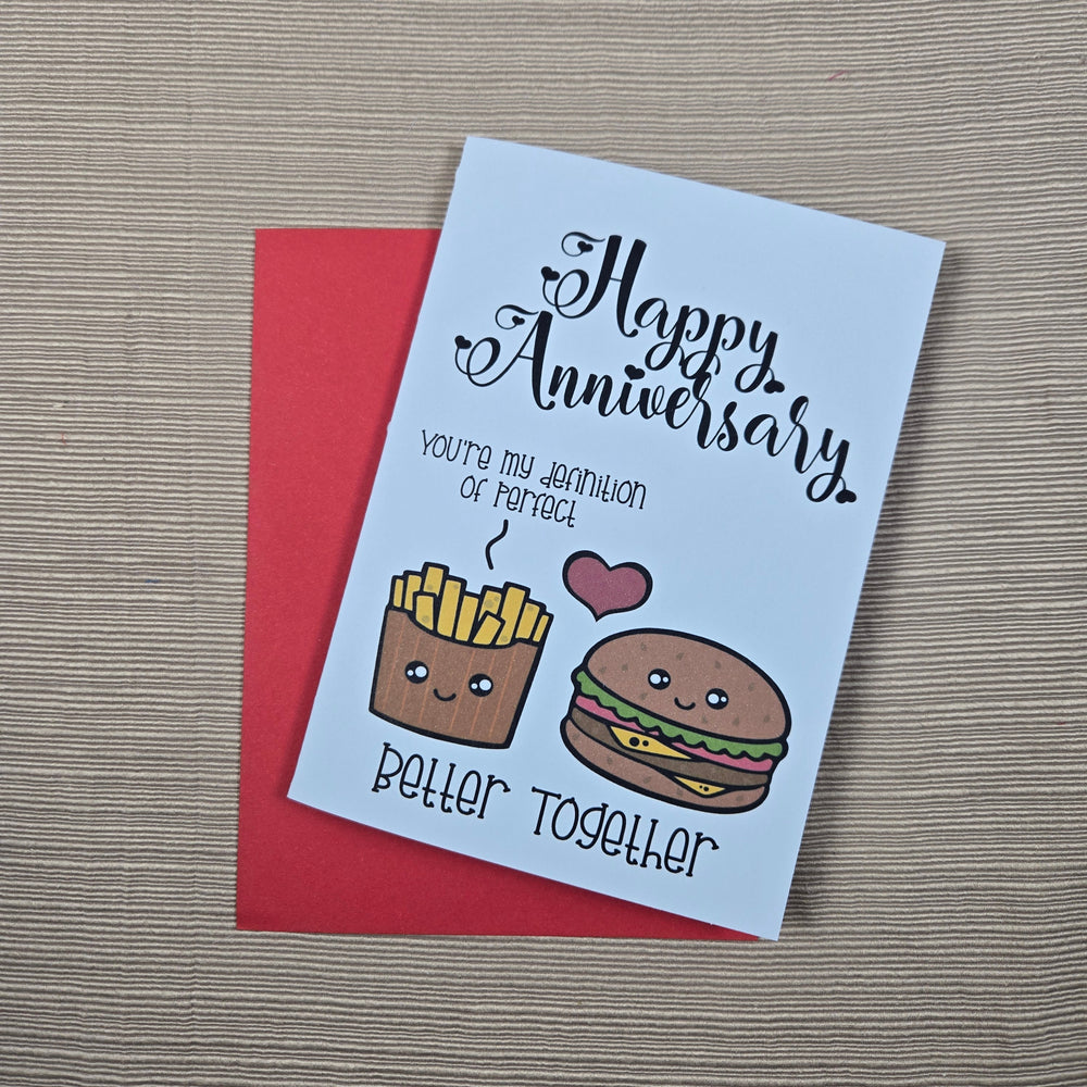 Burger and Fries Anniversary Card (ONLINE ORDER ONLY)
