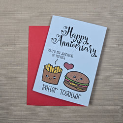 Burger and Fries Anniversary Card (ONLINE ORDER ONLY)