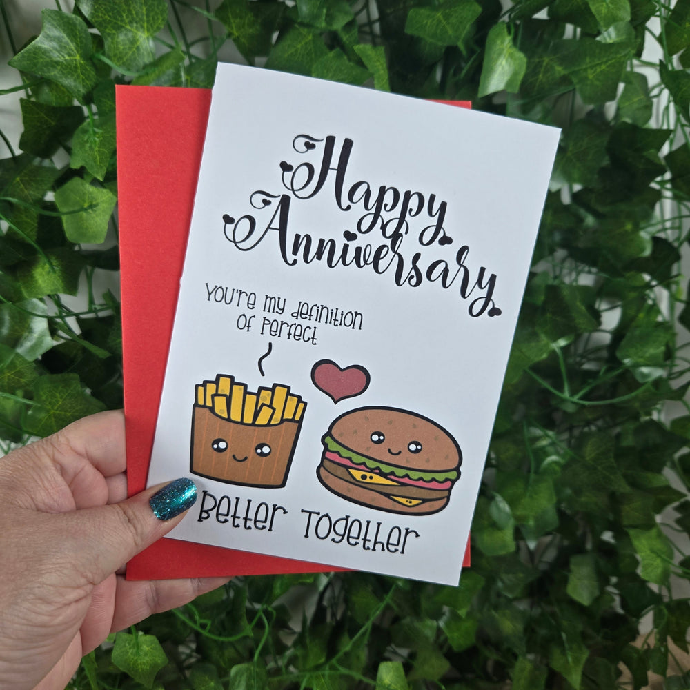 Burger and Fries Anniversary Card (ONLINE ORDER ONLY)