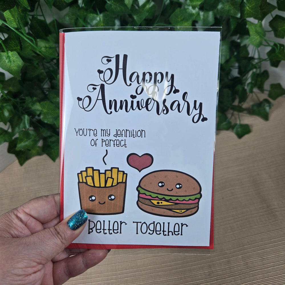 Burger and Fries Anniversary Card (ONLINE ORDER ONLY)