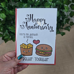 Burger and Fries Anniversary Card (ONLINE ORDER ONLY)