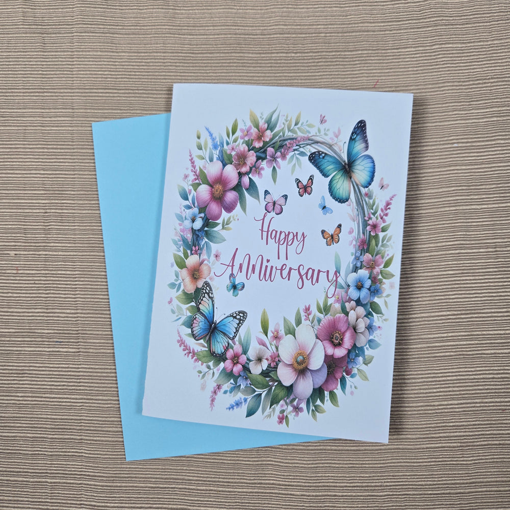 Floral Butterfly Anniversay Card (ONLINE ORDER ONLY)