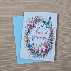 Floral Butterfly Anniversay Card (ONLINE ORDER ONLY)