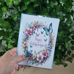 Floral Butterfly Anniversay Card (ONLINE ORDER ONLY)