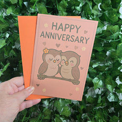Cute Owl Couple Anniversary Card (ONLINE ORDER ONLY)