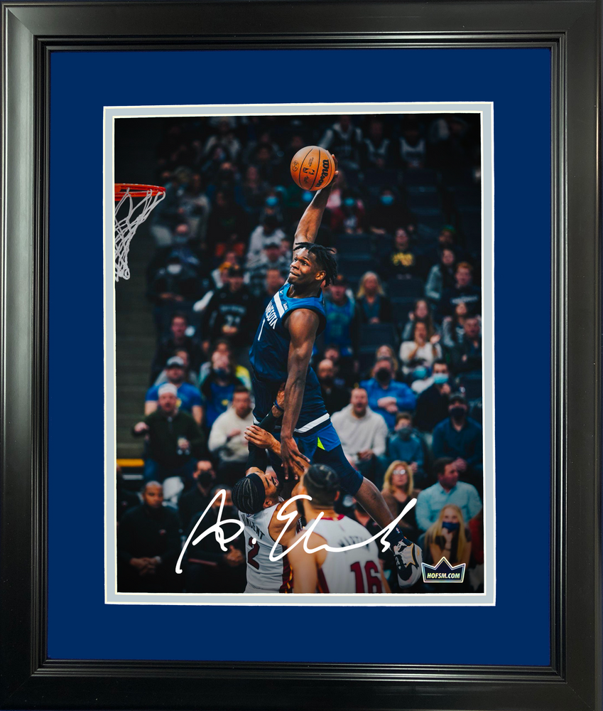Framed Anthony Edwards Facsimile Laser Engraved Signature Auto 11"x14"Basketball Photo HOFSM Holo (ONLINE ORDER ONLY)