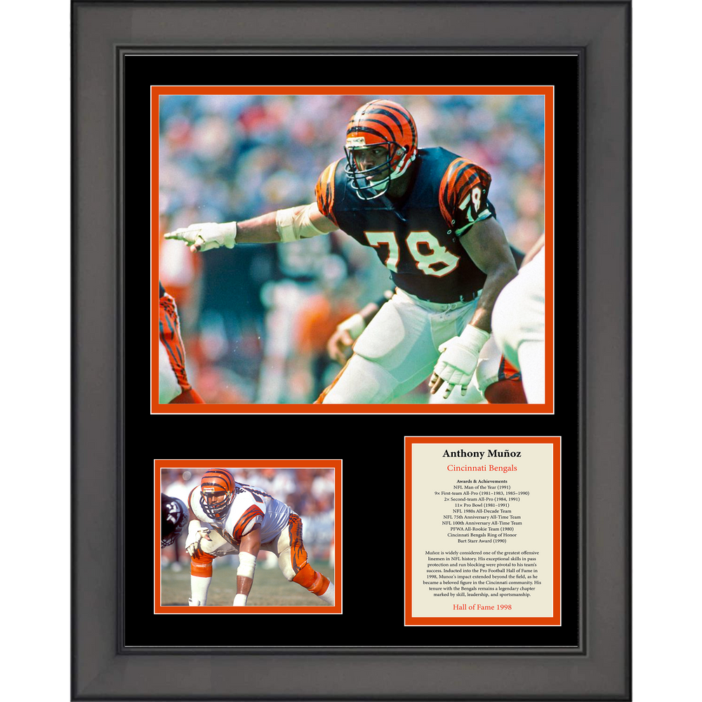 Framed Anthony Munoz Hall of Fame Cincinnati Bengals 11"x14" Football Three Photo Collage (ONLINE ORDER ONLY)