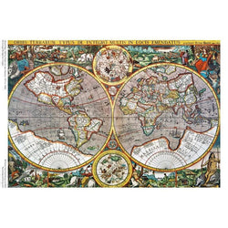 Antique World Map by Pieter van den Keere 1000 Piece Jigsaw Puzzle Flame Tree (ONLINE ORDER ONLY)