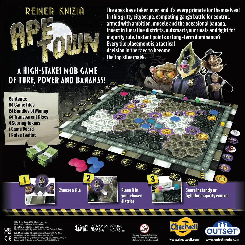 Ape Town - Strategic Tile Primate Mob Game - Outset (ONLINE ORDER ONLY)