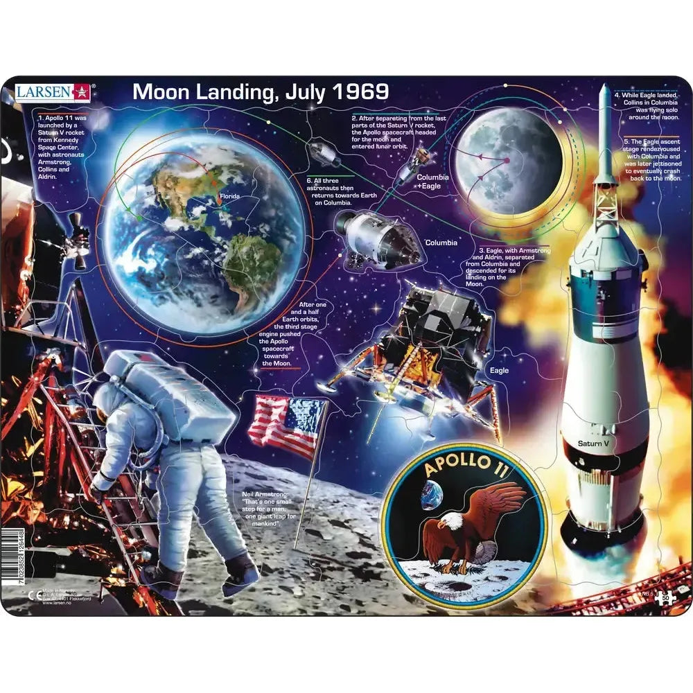 Apollo 11 Moon Landing 50 Piece Tray Jigsaw Puzzle Larsen (ONLINE ORDER ONLY)