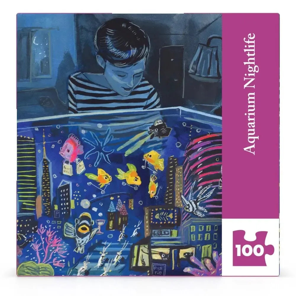 Aquarium Nightlife by Jenny Kroik 100 Piece Mini Jigsaw Puzzle NYPC (ONLINE ORDER ONLY)