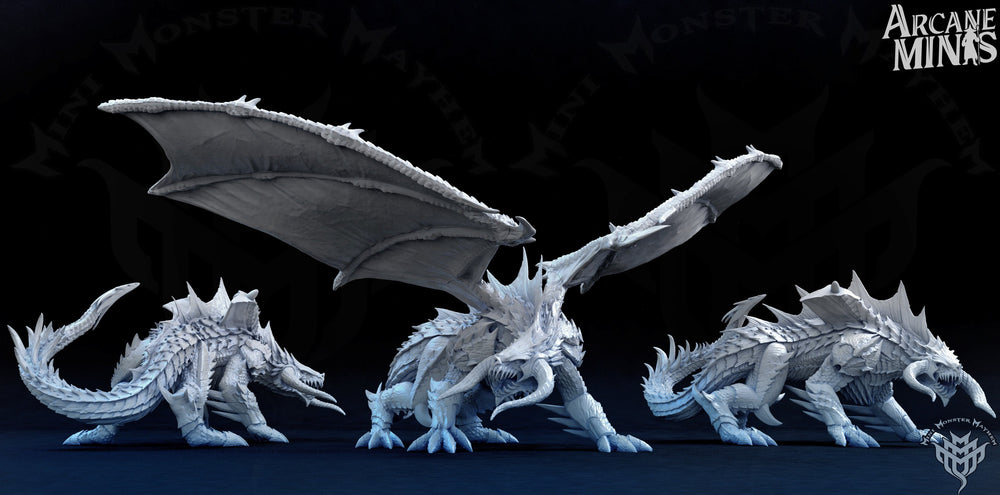 3D Printed Archvillain Games Black Arcane Dragon Metal Plating Frozen Wasteland 28 32mm D&D (Online Only)