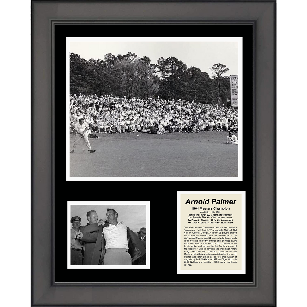 Framed Arnold Palmer 1964 Masters Champion PGA Golf 11"x14"Three Photo Collage (ONLINE ORDER ONLY)