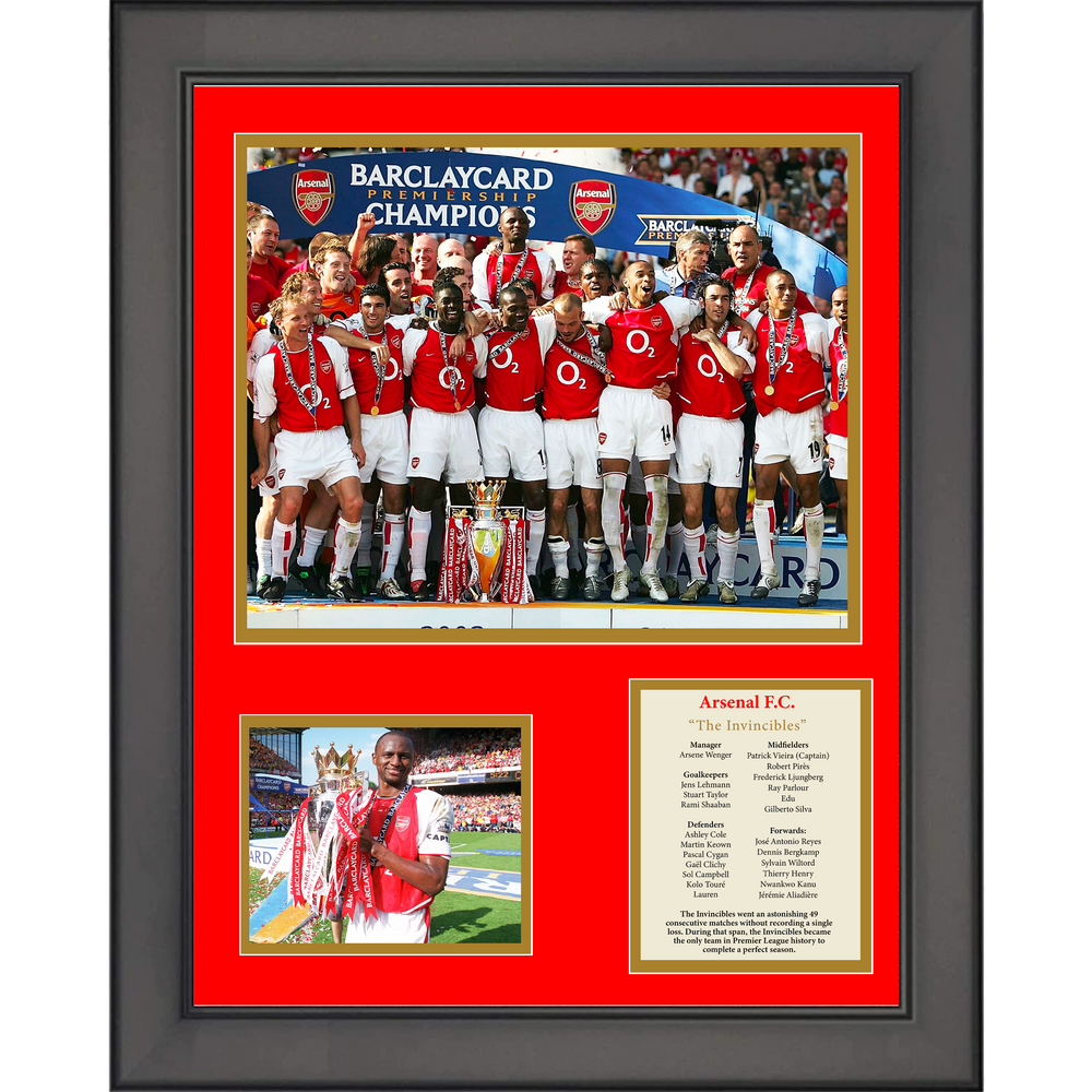 Framed Arsenal F.C.  The Invincibles  2003-04 Premier League Champions Soccer Futbol 11"x14" Three Photo Collage (ONLINE ORDER ONLY)