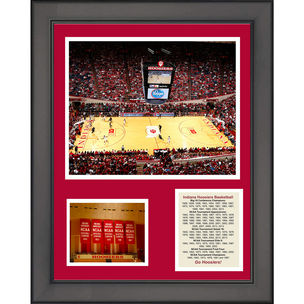 Framed Assembly Hall Indiana Hoosiers NCAA College Basketball 6x National Champions 11"x14"Three Photo Collage (ONLINE ORDER ONLY)