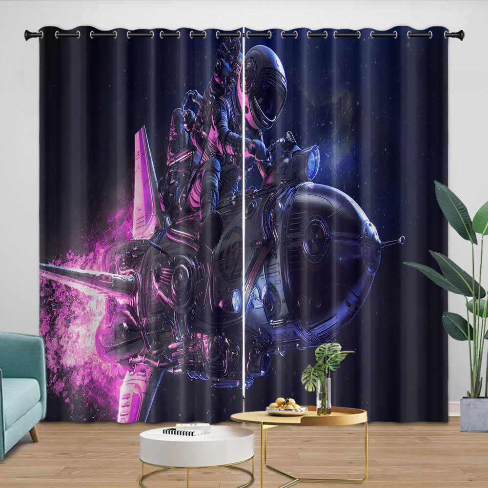 Astronaut Curtains Blackout Window Drapes Kids Room Decoration (ONLINE ORDER ONLY)