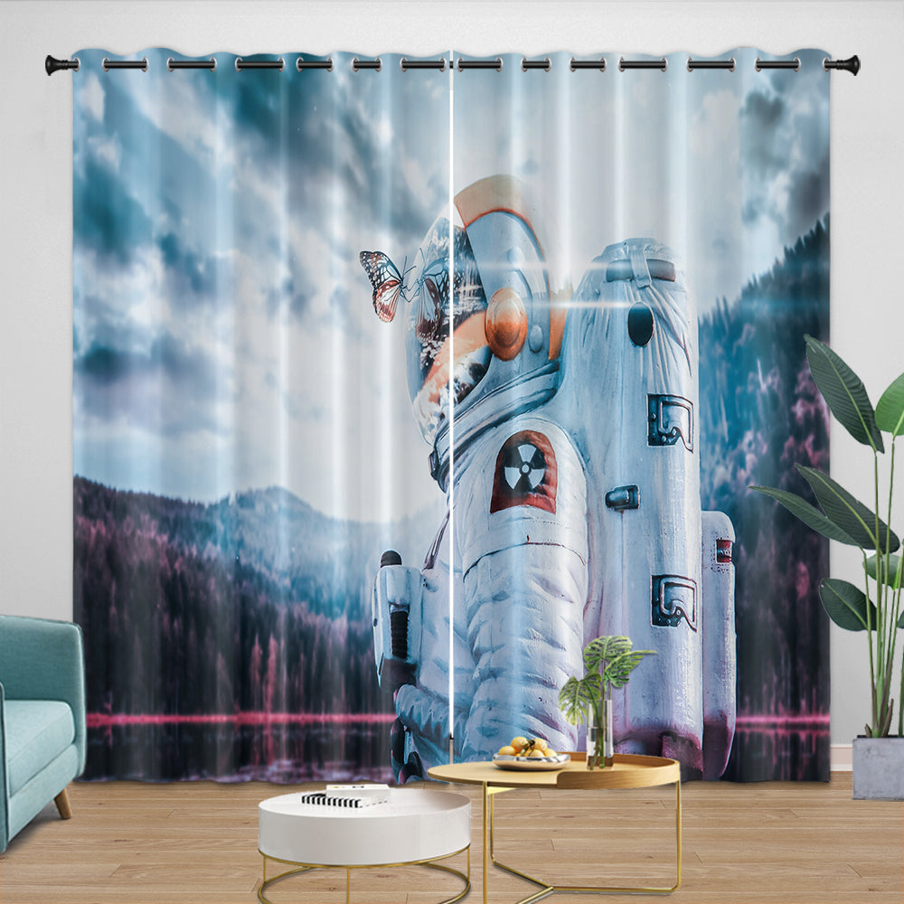 Astronaut Curtains Blackout Window Drapes Room Decoration (ONLINE ORDER ONLY)