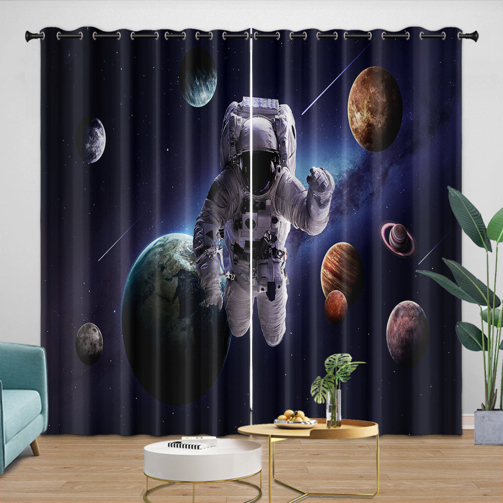Astronaut Curtains Blackout Window Drapes Room Decoration (ONLINE ORDER ONLY)