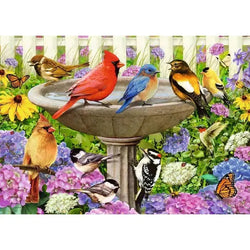 At the Birdbath 500 Large Piece Jigsaw Puzzle Ravensburger (ONLINE ORDER ONLY)
