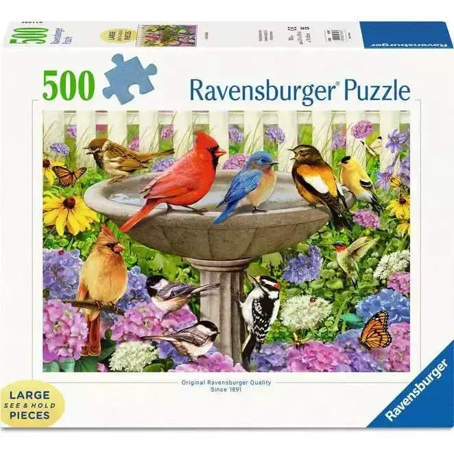 At the Birdbath 500 Large Piece Jigsaw Puzzle Ravensburger (ONLINE ORDER ONLY)
