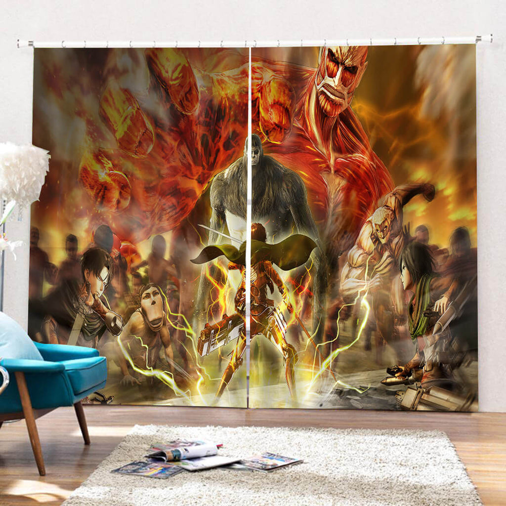 Attack on Titan Curtains Blackout Window Drapes for Room Decoration (Online Order Only)