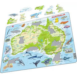 Australia Topographic Map 65 Piece Tray Jigsaw Puzzle Larsen (ONLINE ORDER ONLY)