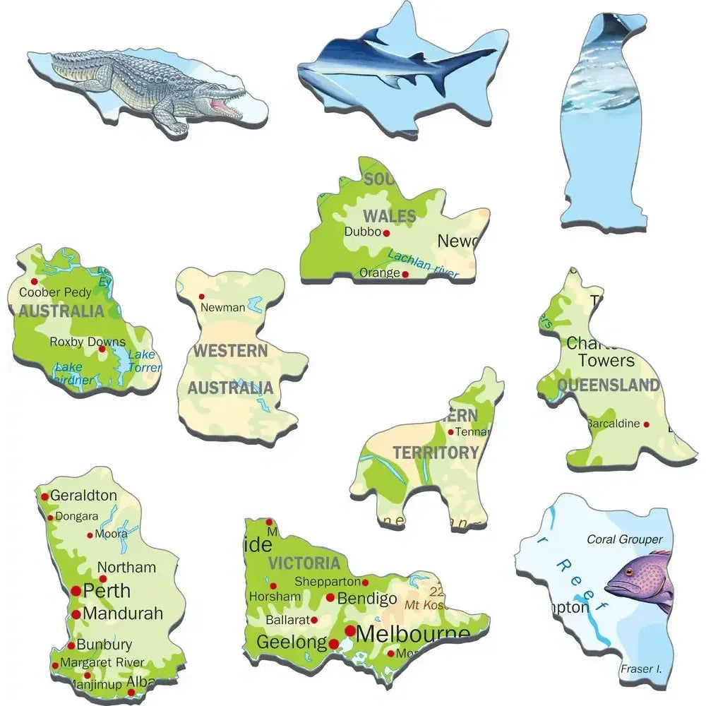 Australia Topographic Map 65 Piece Tray Jigsaw Puzzle Larsen (ONLINE ORDER ONLY)