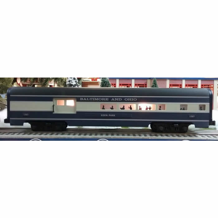 BAC43030 Baltimore Ohio 60 Ft Aluminum Streamliners O Scale Combine And Diner Set (ONLINE ORDER ONLY)