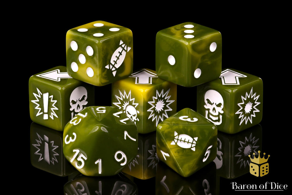 Diseased - Bloody Football Dice (Set of 7) (ONLINE ORDER ONLY)