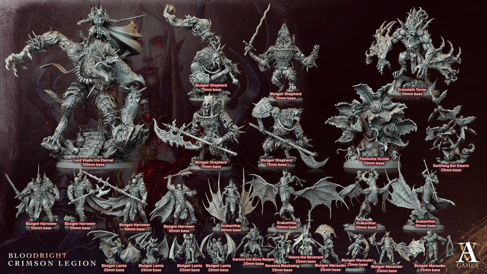 3D Printed Archvillain Games Blutgeir Lamia Bloodright - Crimson Legion 28 32mm D&D (Online Only)