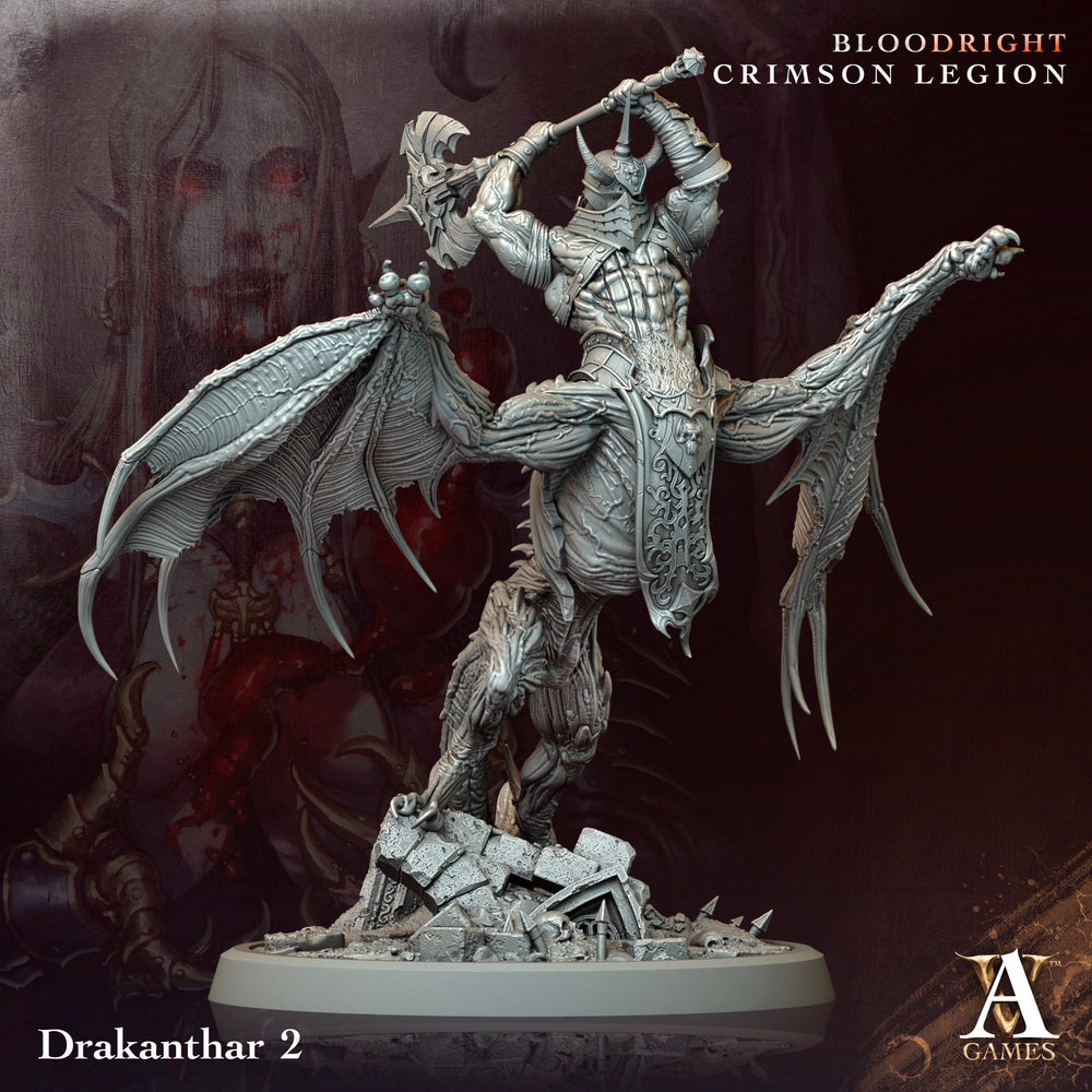 3D Printed Archvillain Games Drakanthar Bloodright - Crimson Legion 28 32mm D&D (Online Only)