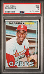 Graded 1967 Topps Bob Gibson #210 Baseball Card PSA 7 Near Mint (ONLINE ORDER ONLY)