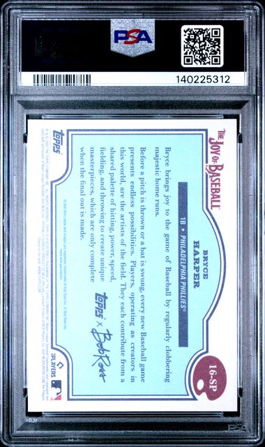 Graded 2025 Topps x Bob Ross Bryce Harper #16SP Beauty is Everywhere Baseball Card PSA 10 Gem Mint