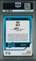 Graded 2024 Panini Donruss Bo Nix #369 Optic Preview Pink Rookie RC Football Card PSA 10 Gem Mint
