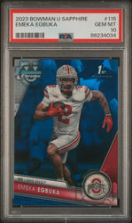 Graded 2023 Topps Bowman U Sapphire Emeka Egbuka #115 Rookie RC Football Card PSA 10 Gem Mint
