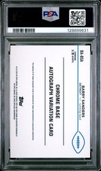 Graded 2024 Topps Chrome Barry Sanders #BABSA /25 Orange Geometric Auto Football Card PSA 10 Gem Mint