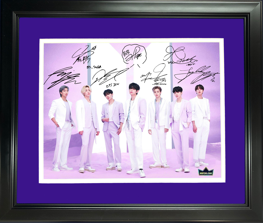 Framed BTS Bangtan Boys Laser Engraved Facsimile Autographs The Best Album 11"x14" Music Photo HOFSM Holo (ONLINE ORDER ONLY)