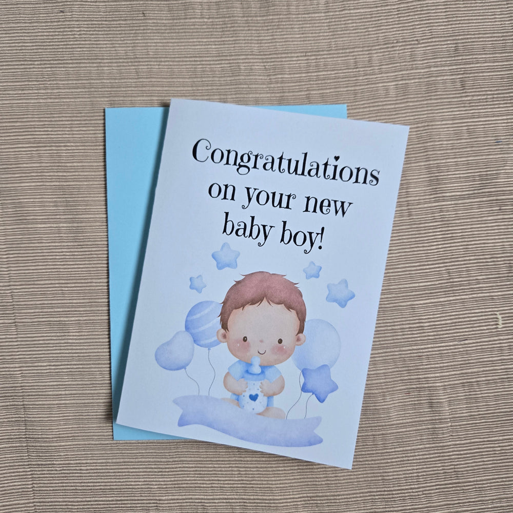 Congratulations on Baby Boy Card (ONLINE ORDER ONLY)