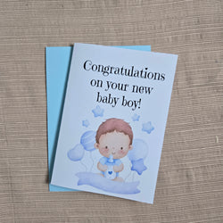 Congratulations on Baby Boy Card (ONLINE ORDER ONLY)