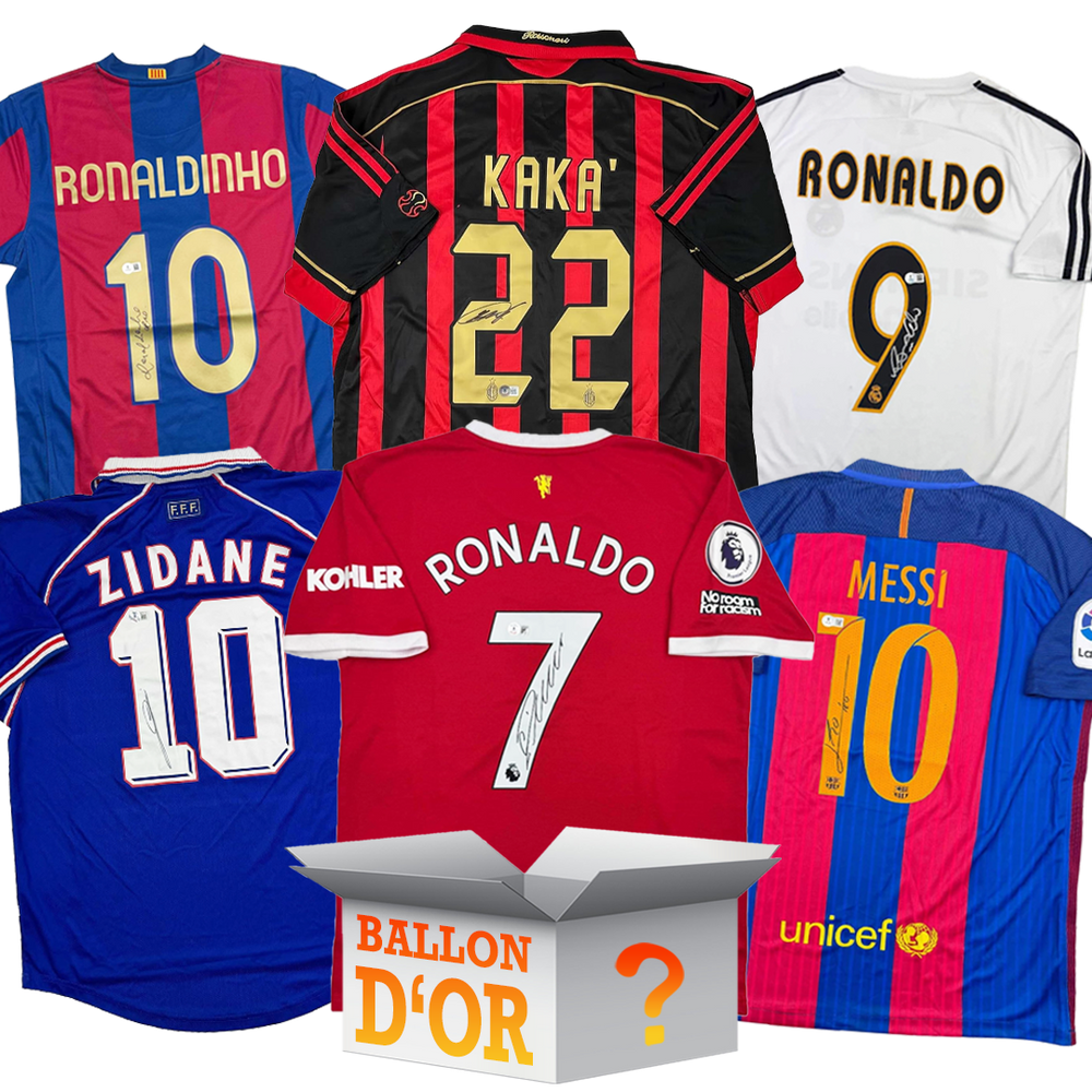 Ballon d'Or Autographed/Signed Jersey Mystery Box with PSA JSA or Beckett COA