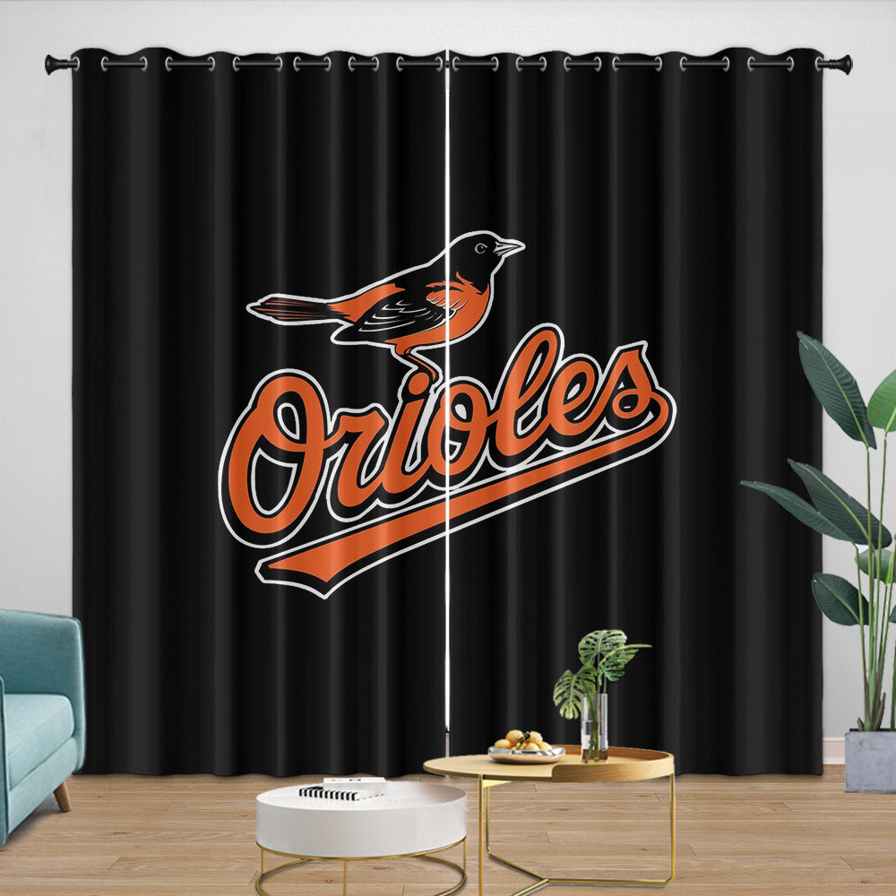 Baltimore Orioles Curtains Blackout Window Drapes Room Decoration (Online Order Only)