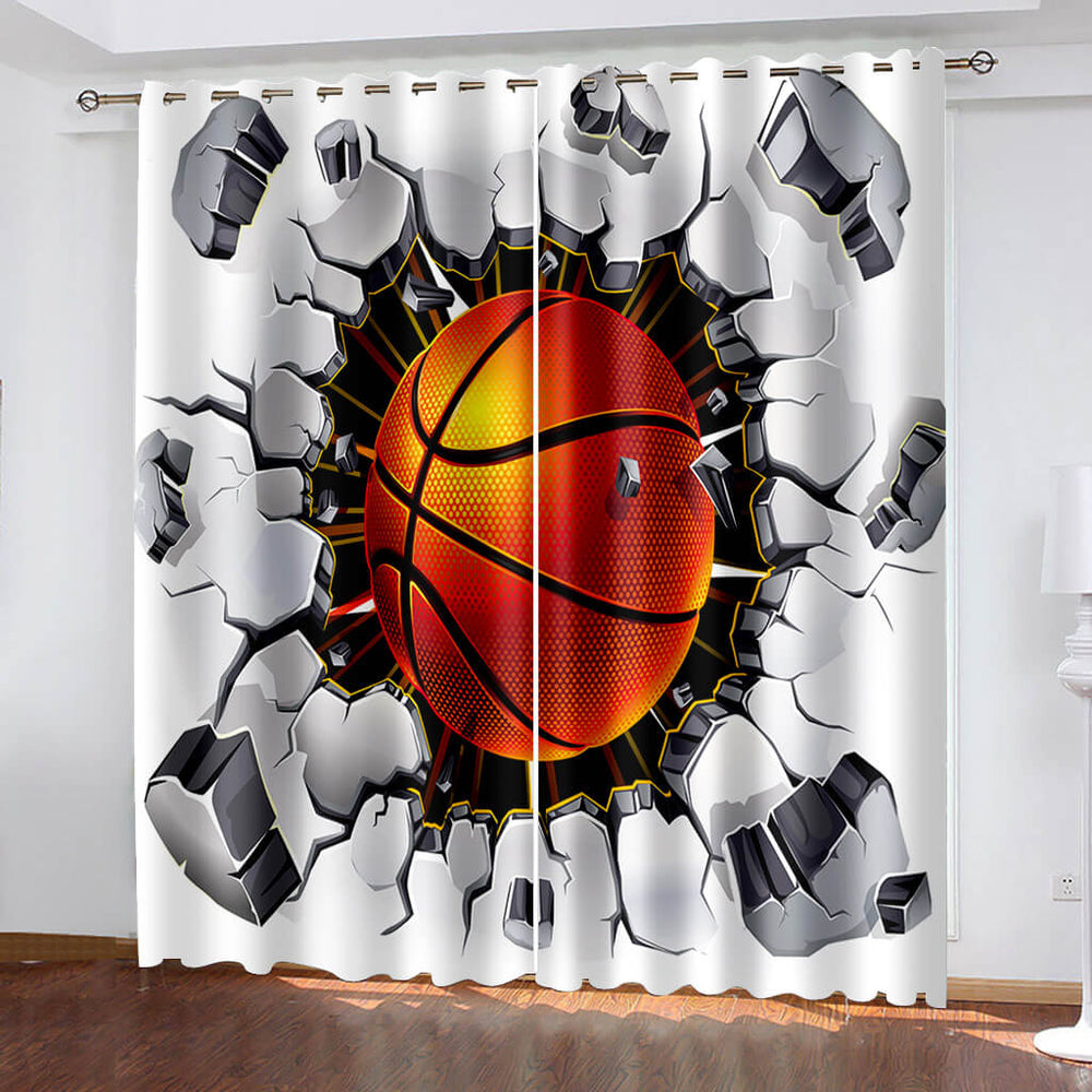 Basketball Curtains Blackout Window Drapes (Online Order Only)