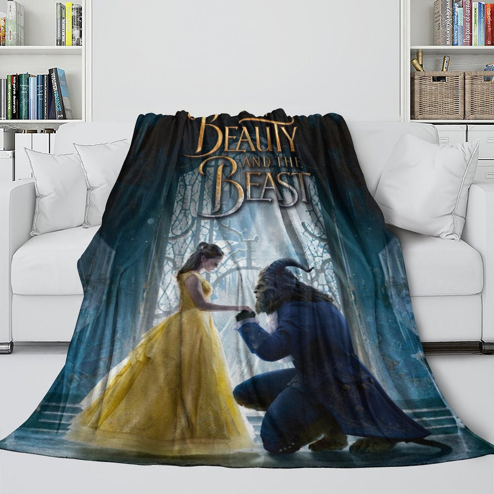 Beauty and the Beast Blanket Flannel Throw Room Decoration (Online Order Only)
