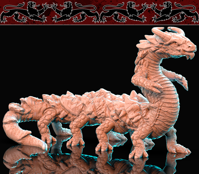 3D Printed Nafarrate Behir Bestiary Vol. 1 Bestiary Creatures Volume 1 28mm 32mm D&D (Online Only)