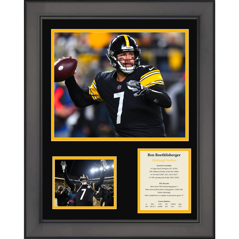 Framed Ben Roethlisberger Pittsburgh Steelers 11"x14" Three Photo Collage (ONLINE ORDER ONLY)